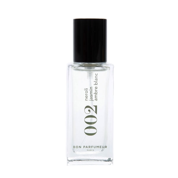 Bon Parfumeur - Les Classiques - 002 klare Flasche mit schwarzem Verschluss auf weißem Hintergrund