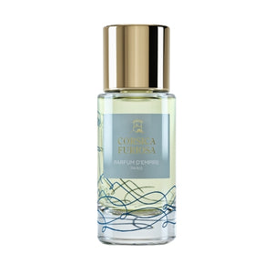 Parfum d'Empire - Corsica Furiosa mit klarem Glasflakon, goldenem Verschluss und zartem blauen Motiv