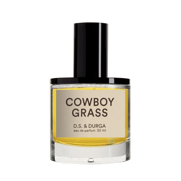 D.S. & Durga - Cowboy Grass Parfümflakon mit rundem Glas und schwarzem Verschluss vor weißem Hintergrund