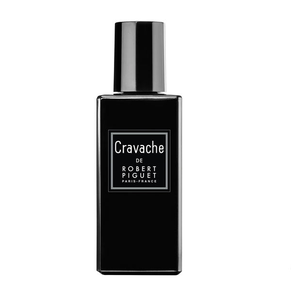 Piguet - Cravache Herrenparfum in schlichtem schwarzen Flakon mit silbernem Verschluss und klarer Typografie vor weißem Hintergrund