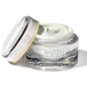 Ligne St Barth - Cream Mask with Green Clay and Pineapple im transparenten Tiegel mit goldfarbenem Rand für mattierte Hautpflege