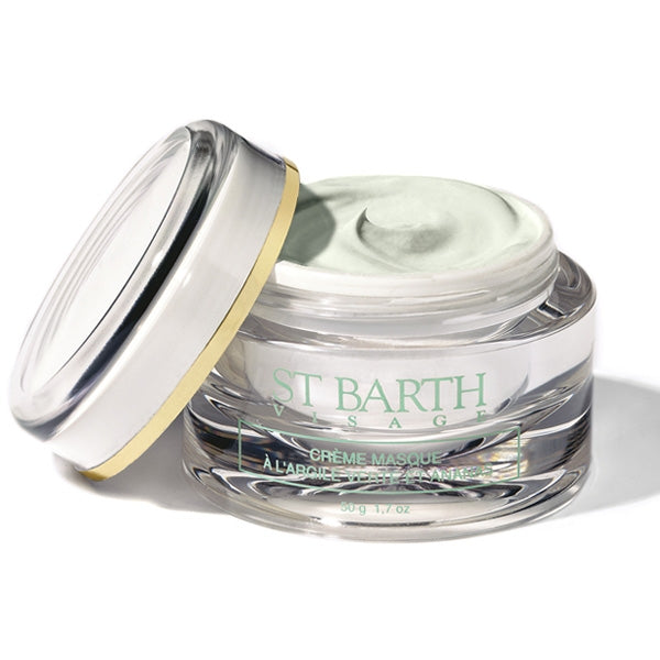 Ligne St Barth - Cream Mask with Green Clay and Pineapple im transparenten Tiegel mit goldfarbenem Rand für mattierte Hautpflege