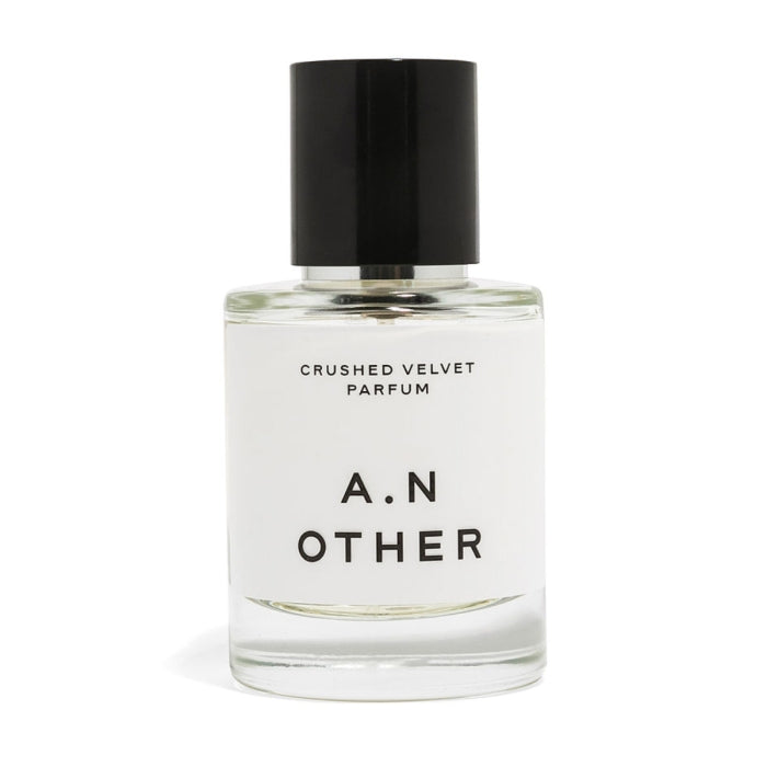 A.N. OTHER - Crushed Velvet klarer Glasflakon mit schwarzem Deckel und schlichtem minimalistischen Design