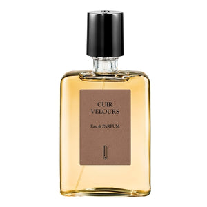 Naomi Goodsir - Cuir Velours Eau de Parfum in klarer Flasche mit braunem Etikett und schwarzem Verschluss elegant gestaltet