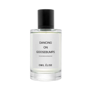 Emil Élise - dancing on goosebumps klarer Flakon mit schwarzem Verschluss und minimalistischem Etikett