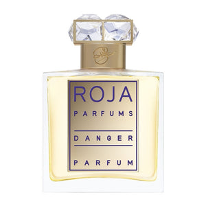 Roja Parfums - Danger - Parfum Flakon mit goldfarbenem Verschluss und klarem Glas elegant gestaltet