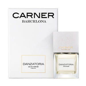 Carner Barcelona - Love Collection - Danzatoria Parfumflakon mit elegantem weißem Design und goldener Schriftzug