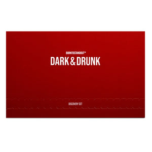 BORNTOSTANDOUT - Dark & Drunk Discovery Set in rotem Design mit weißer Schrift – edle Duftprobenbox