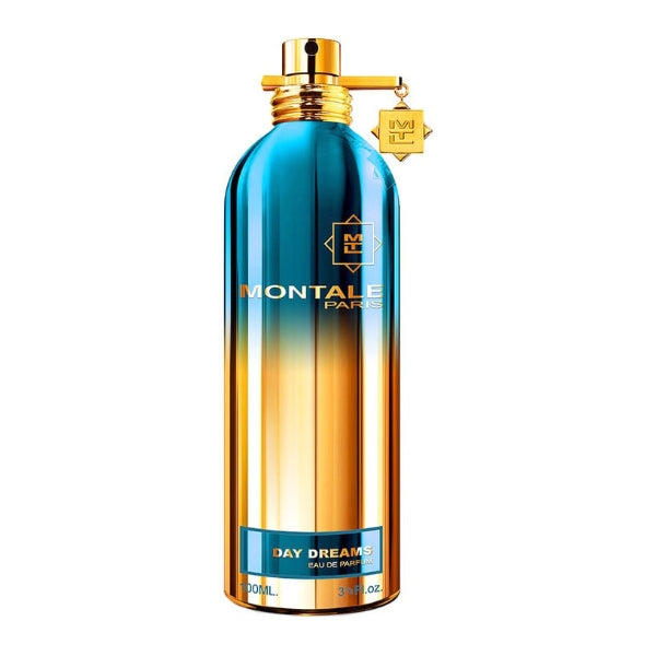 Montale - Day Dreams Flakon in Blau und Gold mit elegantem Design und goldfarbenem Anhänger am Sprühkopf