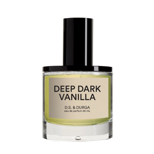 D.S. & Durga - Deep Dark Vanilla Duftflakon mit klarem Glas und schwarzem Verschluss vor weißem Hintergrund