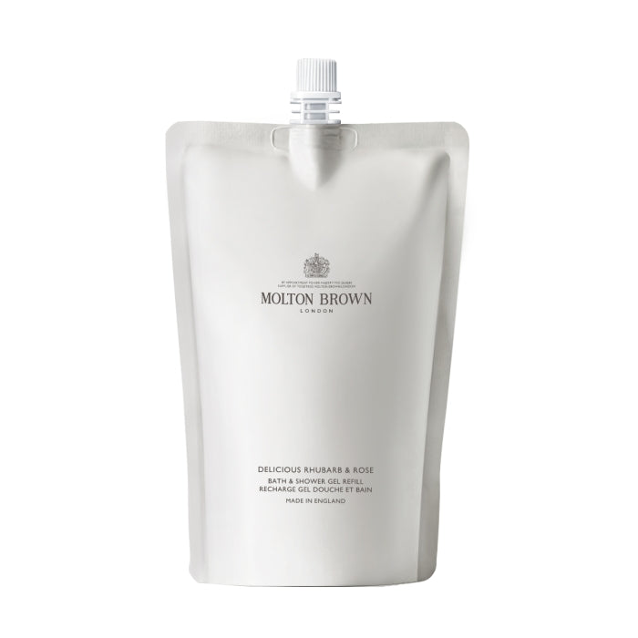 Molton Brown - Delicious Rhubarb & Rose Bath & Shower Gel - Refill in plastikreduziertem Beutel mit fruchtig-blumigem Duft