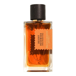 Goldfield & Banks - Native Collection - Desert Rosewood Parfumflakon mit bernsteinfarbener Flüssigkeit und dunklem Holzverschluss