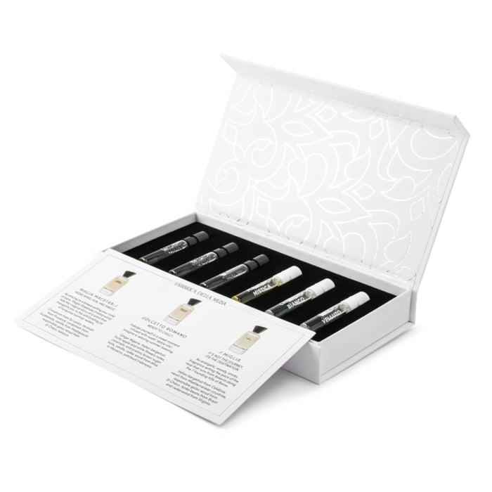 Fabbrica della Musa - Discovery Kit mit sieben Duftproben in eleganter, weißer Verpackung für vielseitige Dufterlebnisse