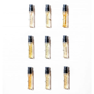Baruti - Discovery Set - Extrait de Parfum mit neun 1ml Duftproben in transparenter Verpackung auf hellem Hintergrund