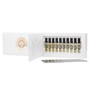 J.F. Schwarzlose Berlin - Discovery Set mit zehn Parfümproben in edler weißer Verpackung und elegantem Design