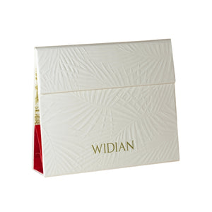 Widian - Sample Kit in edler Verpackung mit dezentem Reliefmuster und goldfarbenem Logo für exklusive Duftproben
