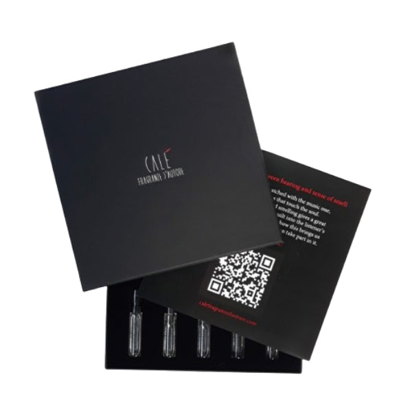 Calé Fragranze d'Autore - Discovery Kit mit neun EDP-Proben und informativem QR-Code in schwarzer Box