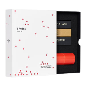 Frédéric Malle - 3 Roses Coffret mit drei Rosendüften und rotem Bakelit Travel Spray Case in eleganter Verpackung