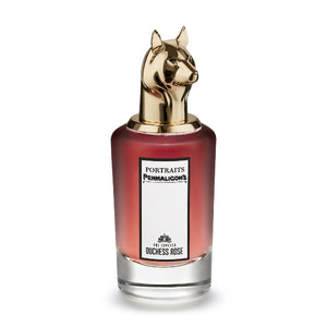 Penhaligon's - Portraits - The Coveted Duchess Rose Flakon mit goldenem Tierkopf und rubinrot schimmerndem Glasgefäß