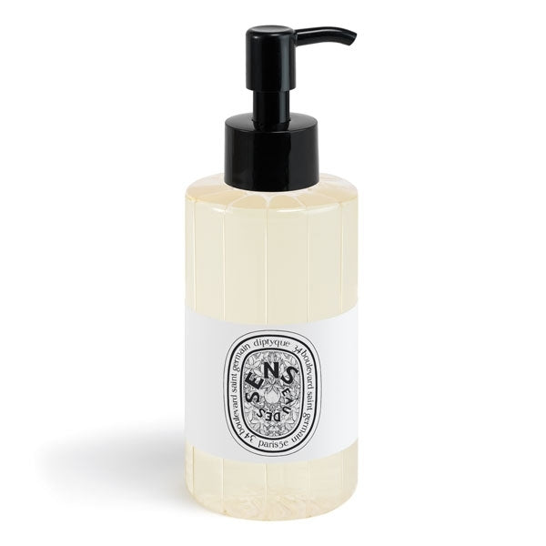 Diptyque - Eau des Sens - Cleansing Hand & Body Gel in transparenter Flasche mit schwarzem Spender und schlichtem Etikett