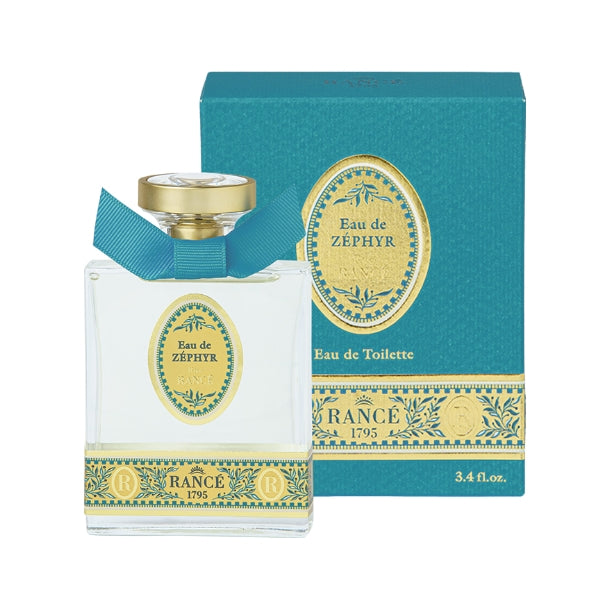 Rancé 1795 - Rue Rancé Collection Privée pour Femme et Homme - Eau de Zephyr Parfumflakon mit türkisfarbener Verpackung und Schleife