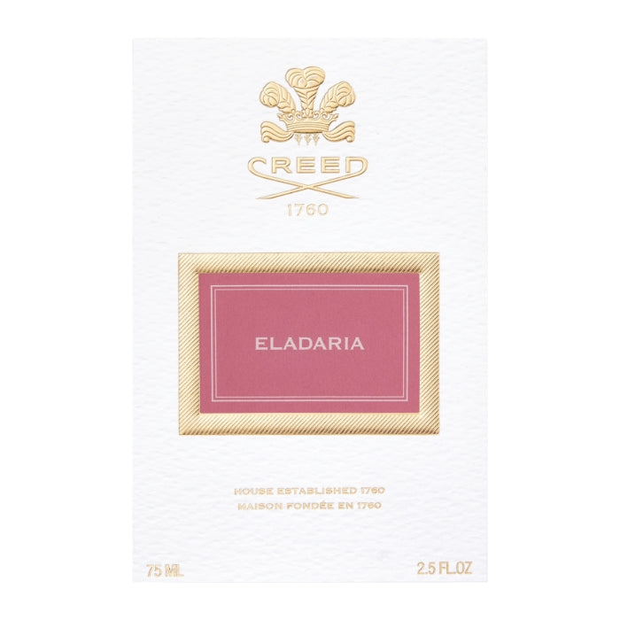 Creed - Eladaria Verpackung in Weiß mit elegantem goldenen Logo und zartrosa Etikett für das Rosenparfüm