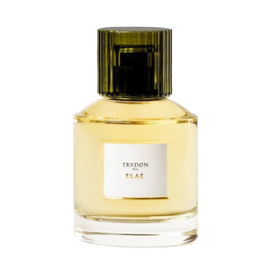 Trudon - Elae Parfumflakon mit transparentem Glas und goldgelbem Inhalt vor weißem Hintergrund