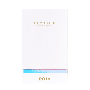 Roja Parfums - Elysium Eau de Parfum - Pour Femme elegante weiße Verpackung mit goldfarbenem Schriftzug und hintendem Farbverlauf
