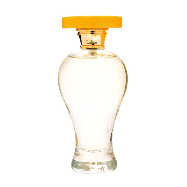 Lubin - Epidor Parfumflakon mit klarem Glas und gelbem Deckel, symbolisiert reichhaltige Ernte und Fruchtbarkeit