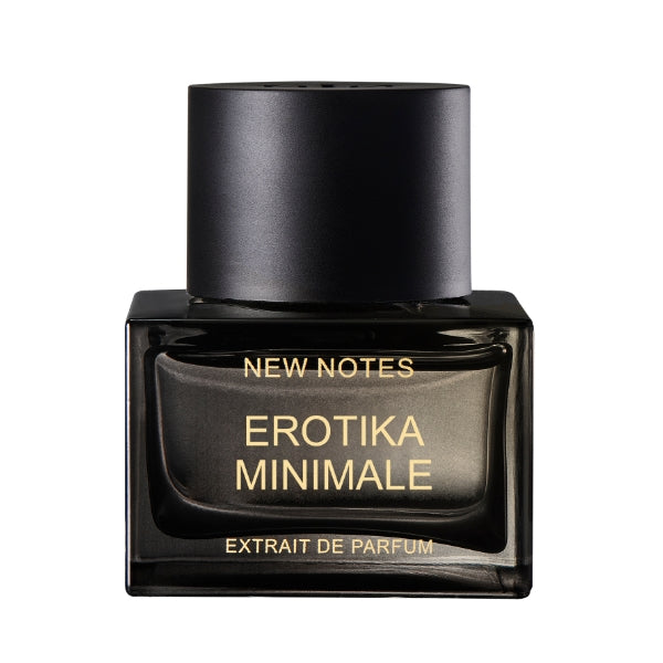 New Notes - Contemporary Blend Collection - Erotika Minimale schwarzer Flakon mit goldfarbenem Schriftzug und modernem minimalistischen Design