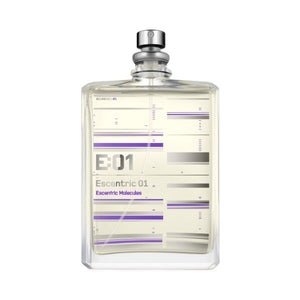Escentric Molecules - Escentric 01 Parfumflakon mit klarer Form und modernem Design in transparentem Glas