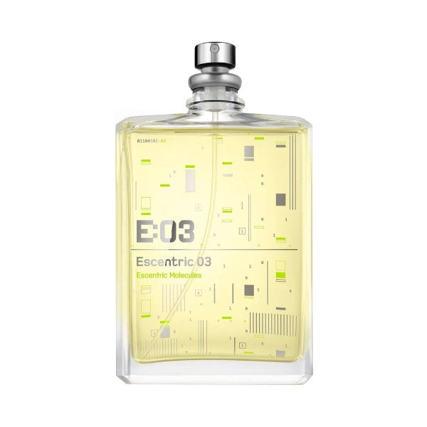 Escentric Molecules - Escentric 03 Parfumflakon mit transparentem Glas und modernem Design in zartgelber Färbung
