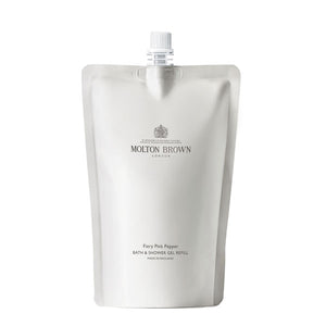 Molton Brown - Fiery Pink Pepper  Bath & Shower Gel - Refil Nachfüllpackung in minimalistischer weißer Verpackung