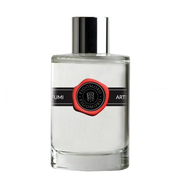 Arte Profumi - Artissima Collection - FigoMoro Klarer Duftflakon mit schwarzem Band und rotem Siegel vor weißem Hintergrund