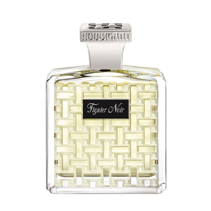Houbigant - Collection Royale - Figuier Noir - Eau de Parfum Extrême Flakon mit gewebtem Glasmotiv und silbernem Verschluss vor weißem Hintergrund