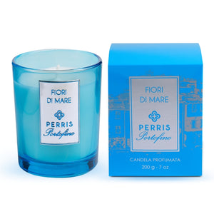 Perris Monte Carlo - Portofino - Fiori Di Mare - Duftkerze mit cremigem Aroma und eleganter blauer Glasverpackung