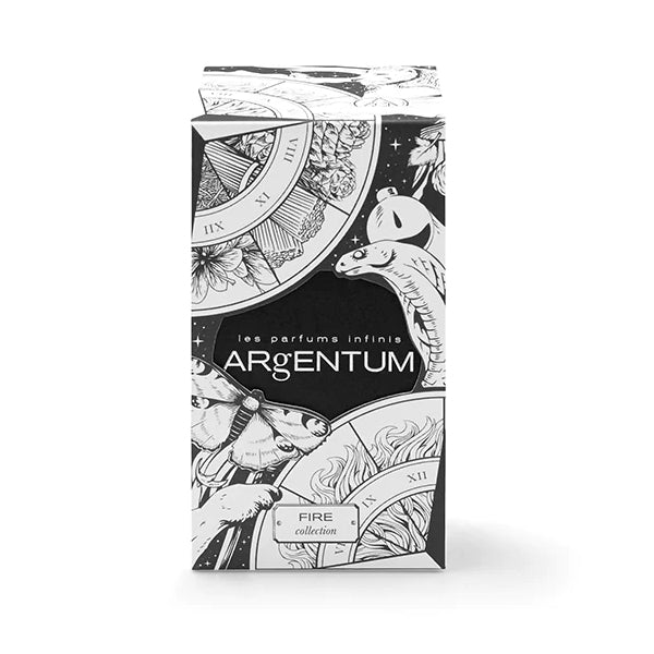 Argentum - Discovery Set - Fire mit kunstvoller schwarz-weißer Verpackung und symbolischen Feuer- und Tiermotiven