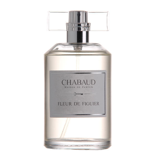 Chabaud - Fleur de Figuier Parfumflakon mit klarem Glas und silbernem Zerstäuber, schlicht und edel gestaltet