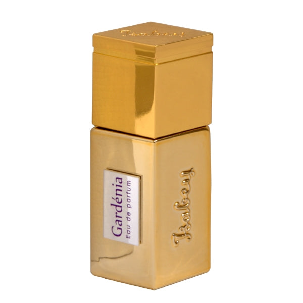 Isabey - Gardenia - Travel Size in goldfarbenem, rechteckigem Flakon mit geprägtem Markennamen und elegantem Verschluss