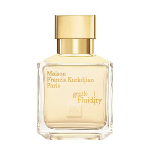 Maison Francis Kurkdjian Paris gentle Fluidity Gold klarer Parfumflakon mit goldenem Verschluss vor weißem Hintergrund