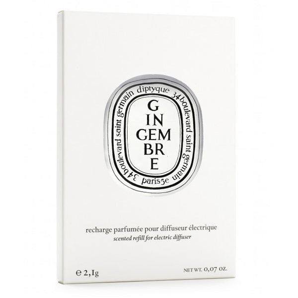 Diptyque - Gingembre / Ingwer - Capsule in schlichter weißer Verpackung mit ovalem schwarz-weißem Logo elegant präsentiert