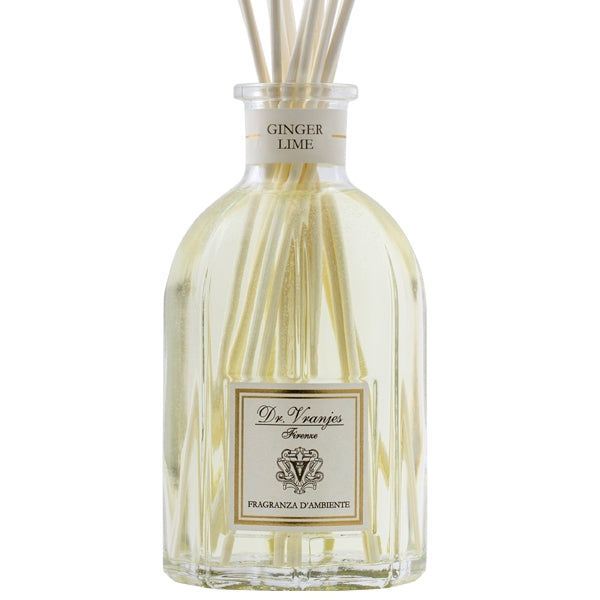 Dr. Vranjes Firenze - Ginger Lime - Diffusor mit frischer Duftkomposition aus Zitrone, Limette und pikantem Ingwer in Glasflasche