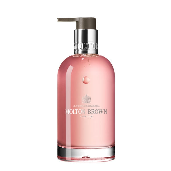 Molton Brown - Delicious Rhubarb & Rose Fine Liquid Hand Wash - Glass Bottle flüssige rosafarbene Handwaschseife in Glasflasche