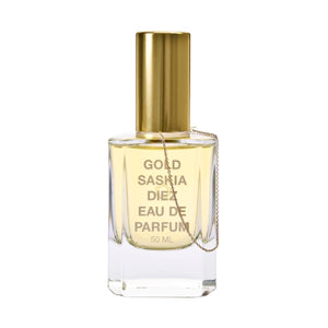 Saskia Diez - Gold Eau de Parfum Flakon mit goldfarbenem Verschluss und elegantem Design mit zartem Duftcocktail