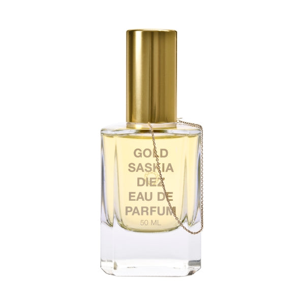 Saskia Diez - Gold Eau de Parfum Flakon mit goldfarbenem Verschluss und elegantem Design mit zartem Duftcocktail