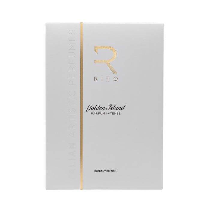 Rito - Golden Island Verpackung in elegantem Weiß mit goldenem Schriftzug und schlichtem Design auf hellem Hintergrund