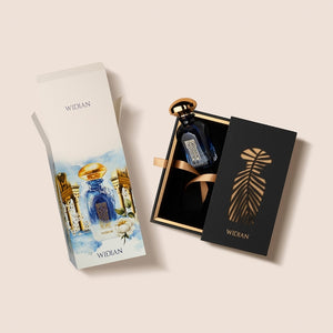 Widian - Sapphire Collection - Granada Parfumflakon in blau mit goldenem Verschluss und edler Verpackung