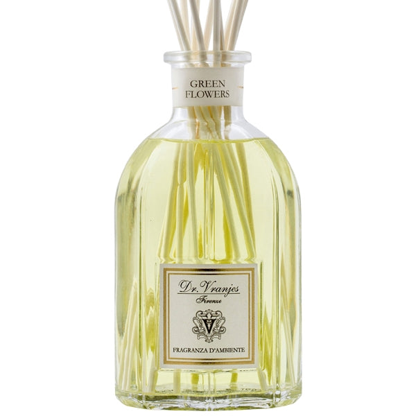 Dr. Vranjes Firenze - Green Flowers - Diffusor mit frischer Duftkomposition aus Zitronenblüten, Jasmin und grünem Tee in Glasflasche