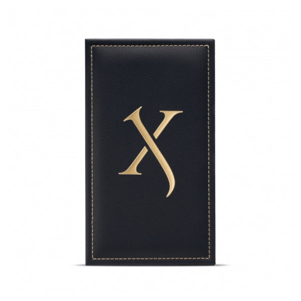 Xerjoff - Blends - Groove Xcape zeigt schwarze Luxusetui mit goldfarbenem Markenlogo und feiner Naht in elegantem Design