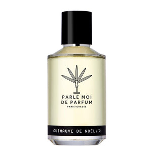 Parle Moi de Parfum - Guimauve de Noël / 31 klarer Flakon mit schwarzem Verschluss vor weißem Hintergrund